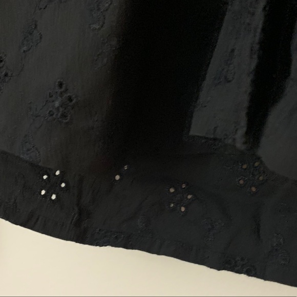 INC Stretch Black Embroidered Button Up Black Top - Picture 3 of 9